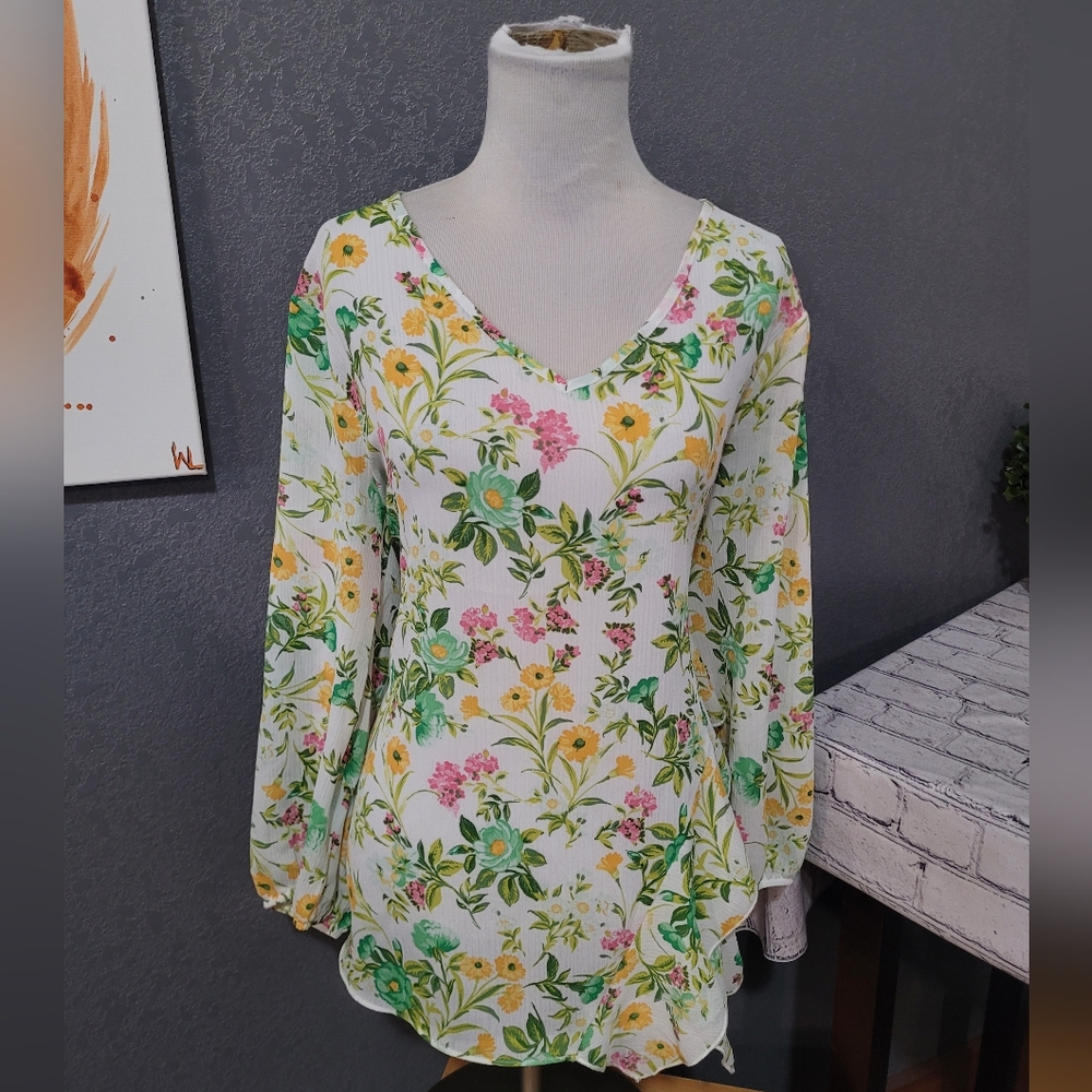 Dressy Ruffled Floral Top